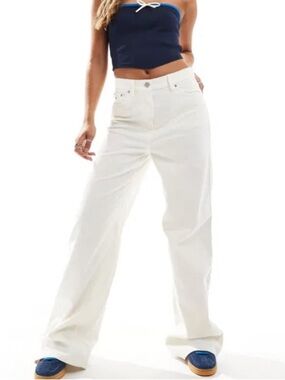 Tommy Hilfiger White Wide-Leg Corduroy Jeans new NWT